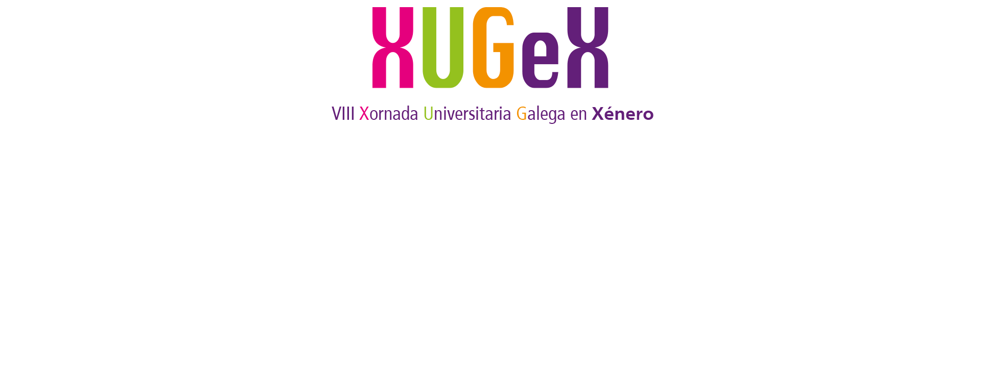 Animación con la imagen de las VIII Xornada Universitaria Galega en Xénero
